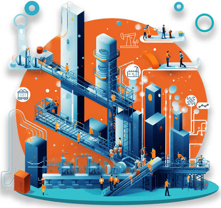 首页切图 -插画 工业大数据 - loveini Database 时序数据库